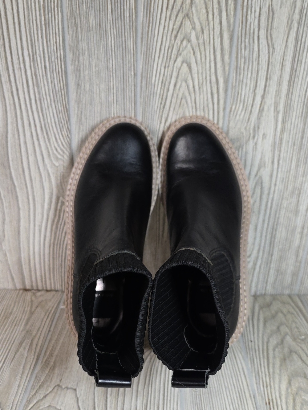 Dolce Vita Hoven H2O Chelsea Boots Black Leather Chucky Lug Platform Sole - Picture 6 of 13